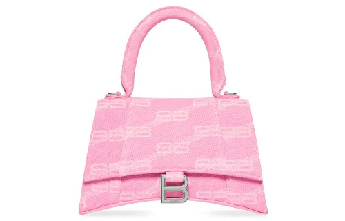 Balenciaga Hourglass Denim Hourglass Bag, Shoulder Bag, Crossbody Bag, Handbag Small Women's Pink