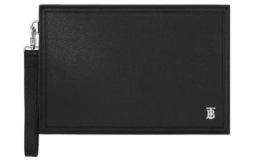 Burberry Calfskin Clutch Men's Black
