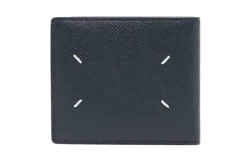 Maison Margiela Textured Cow Leather Card Holder, Wallet Men's Blue