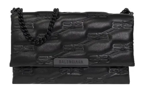 Balenciaga Lambskin With Leather Crossbody Bag, Shoulder Bag Women's Black