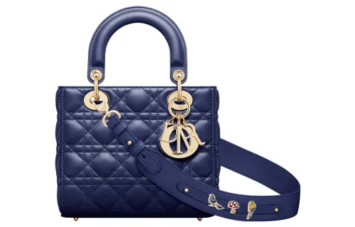 DIOR Lady Dior Sheepskin Handbag, Shoulder Bag, Crossbody Bag, Handbag Small Women's Royal Blue