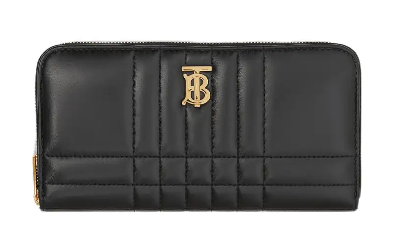 Burberry Lola Bag Quilting Lambskin Wallet Women's Black
