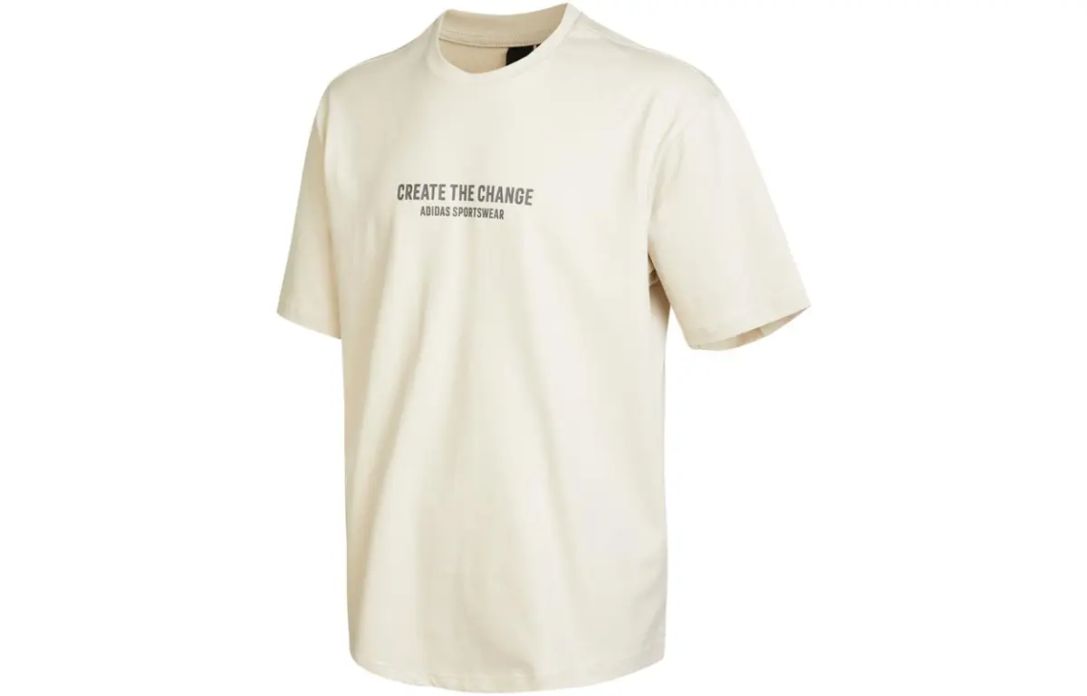 Adidas T-Shirts Men's White Crew Neck Moderate Straight Fit