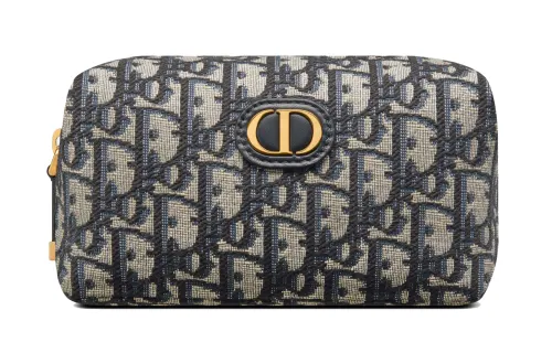 DIOR 30 Montaigne Oblique Printed Fabric Clutch Women's Blue
