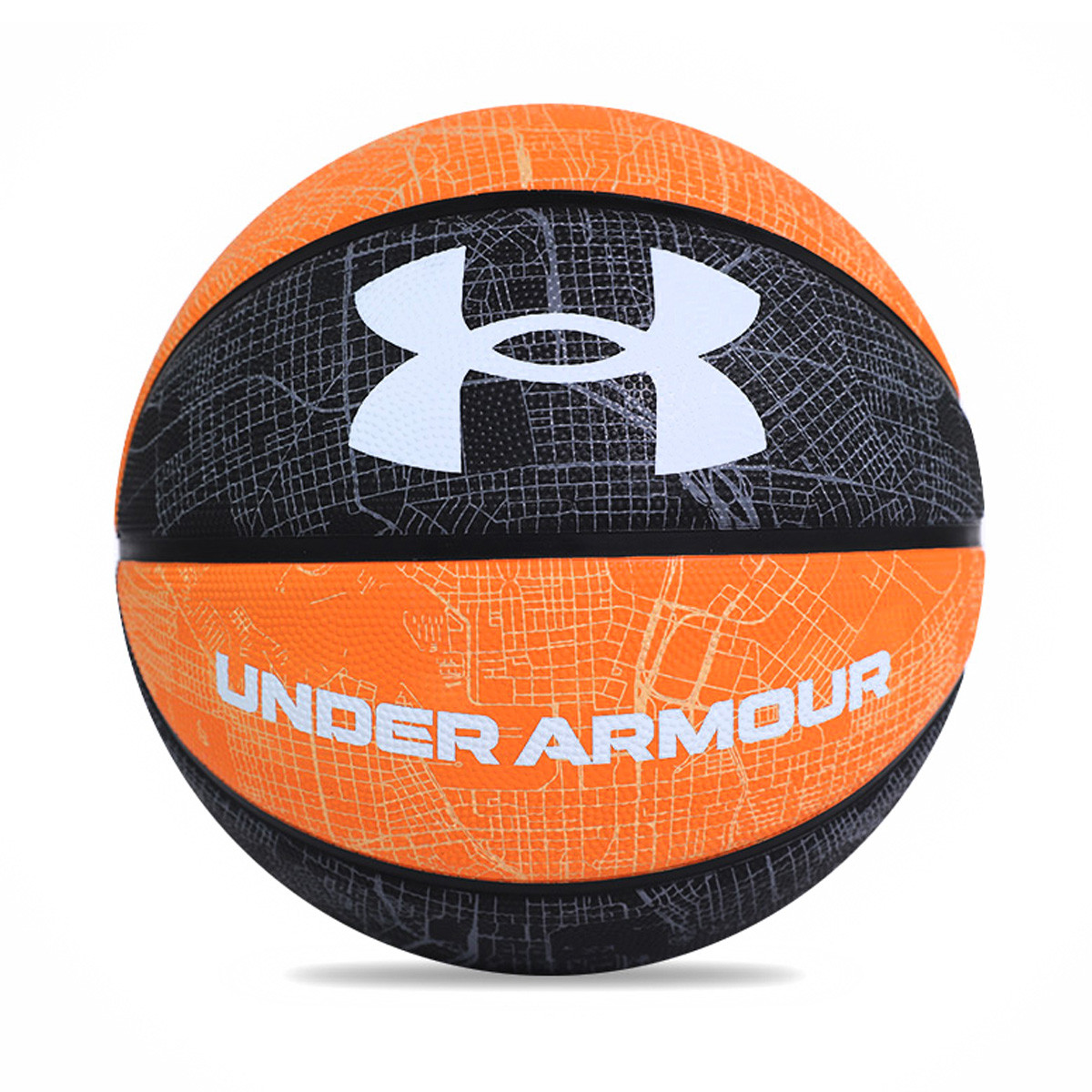 Under Armour Baltimore Maps Collection Rubber Basketball Black Orange Size 7 Training Competition Unisex