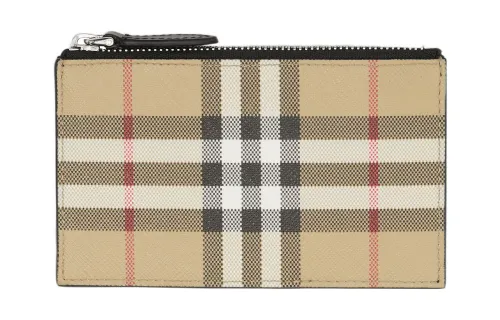 Burberry Cotton Card Holder Men's Beige