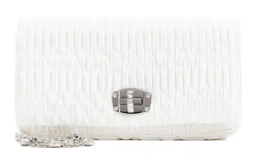 MIU MIU Satin Shoulder Bag, Crossbody Bag Women's White