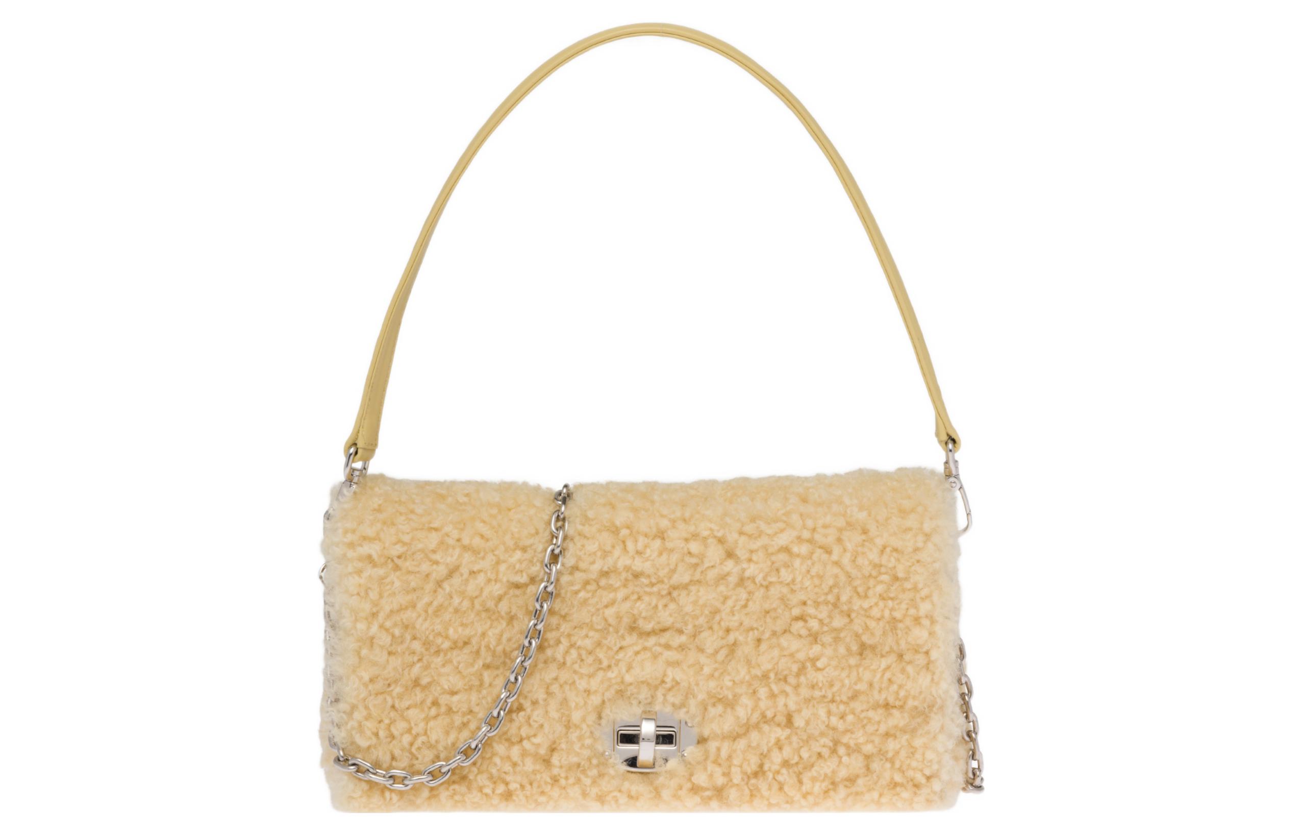 MIU MIU Shearling Shoulder Bag, Handbag, Shoulder Bag Women's Vanilla Beige