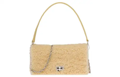 MIU MIU Shearling Shoulder Bag, Handbag, Shoulder Bag Women's Vanilla Beige