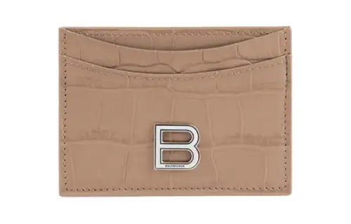 Balenciaga Hourglass Cow Leather Card Holder Card Holder Regular Women's Khaki