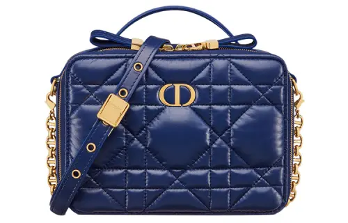 DIOR Cow Leather Portable Crossbody Bag, Shoulder Bag Women's Royal Blue