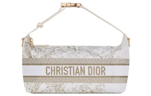 DIOR DiorTravel Fabric Handbag Clutch Medium Women's Gold