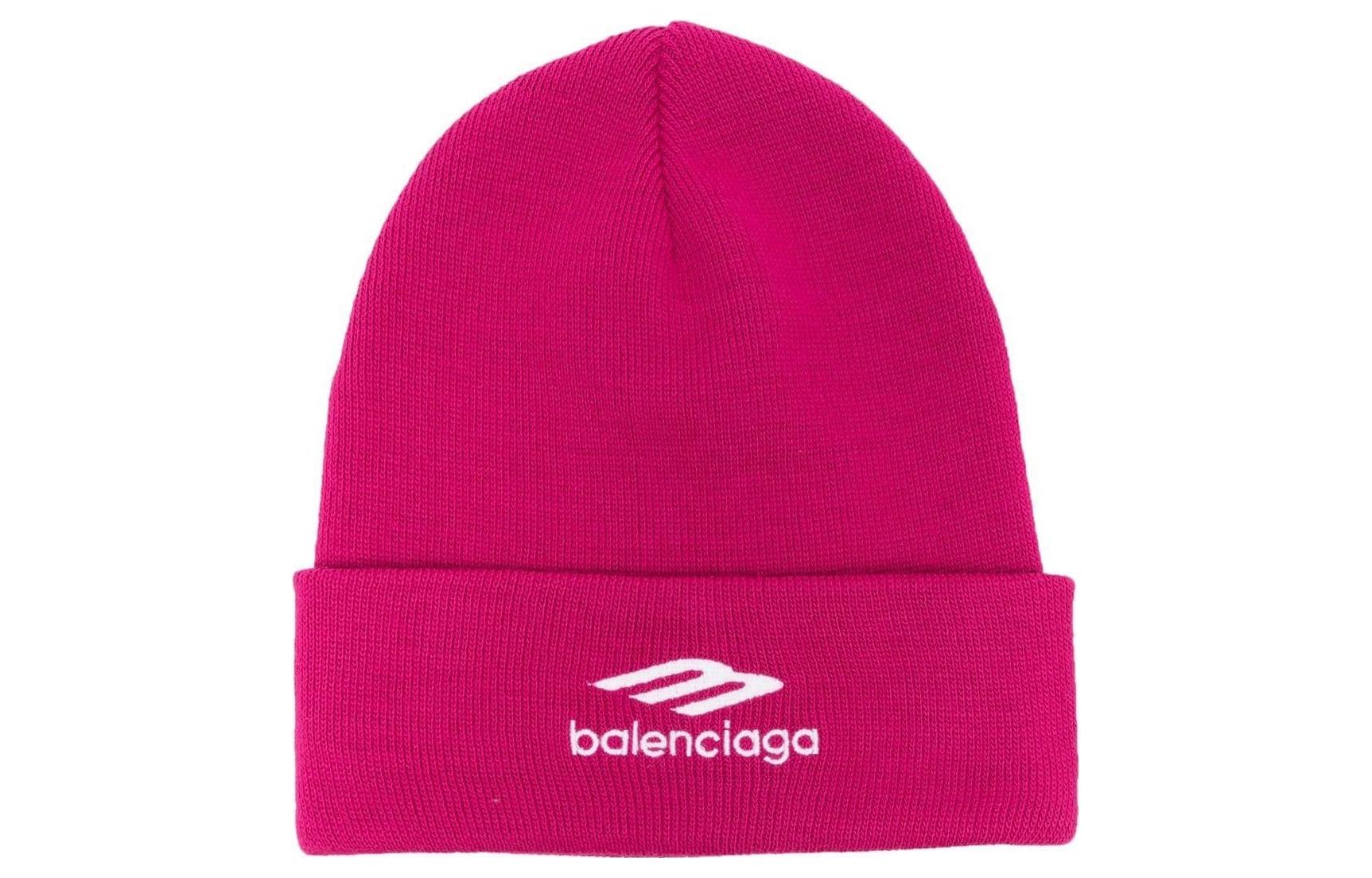 Мужская шапка Balenciaga Logo Beanie (розовая)