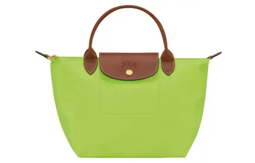LONGCHAMP Le Pliage Cow Leather Canvas Dumpling Bag Handbag Small Women's Green