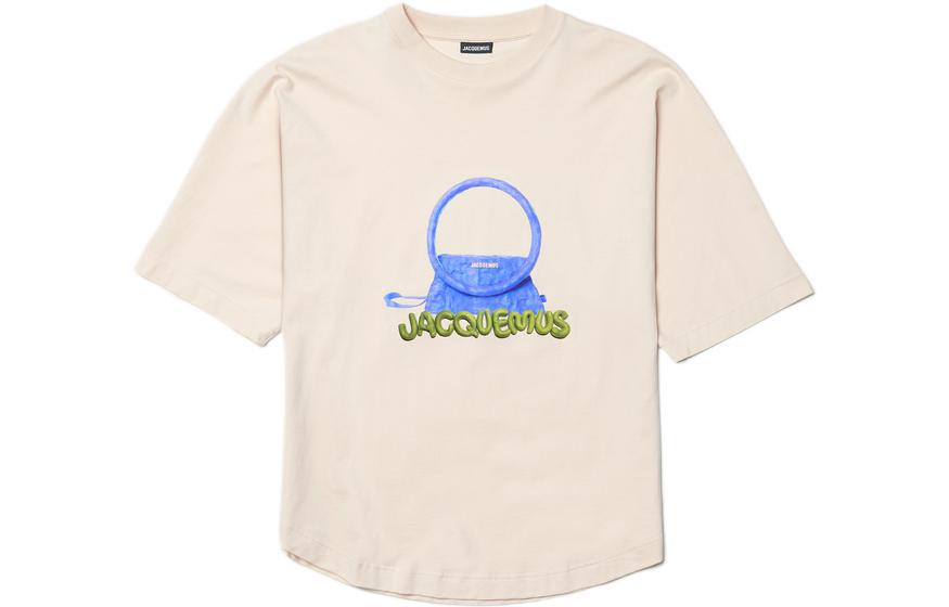 Jacquemus T Shirts Men's Ecru Crew Neck