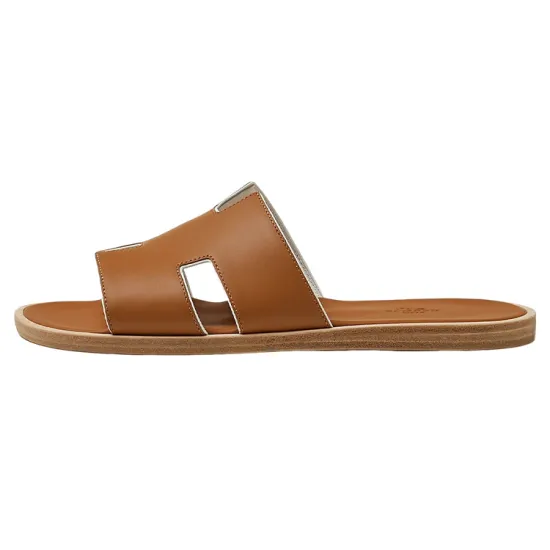 HERMES Izmir Sandal Naturel Blanc Calfskin Leather