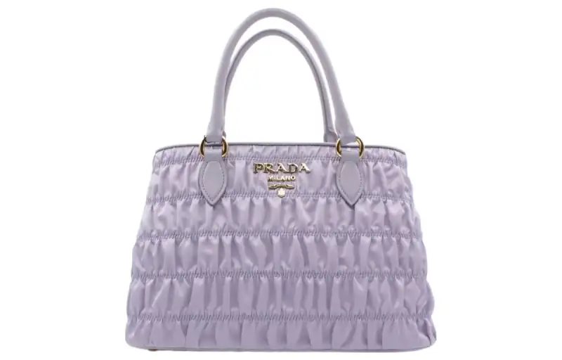 PRADA Nylon With Leather Shoulder Bag, Crossbody Bag, Handbag Women's Purple