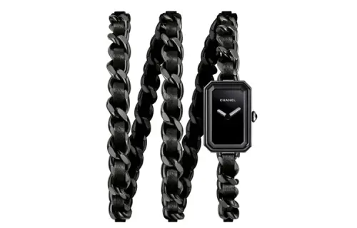 CHANEL PREMIERE Collection Wrist Watches Quartz Movement Stainless Steel Leather Strap Black Dial Women's