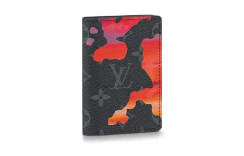 LOUIS VUITTON Pocket Organizer Sunrise Monogram Eclipse Black/Grey/Red Multi