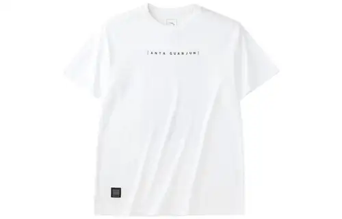 ANTA T Shirts Men's White Crew Neck Moderate Straight Fit