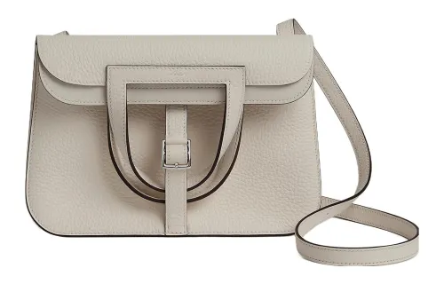 HERMES Halzan Clemence Bullock Leather Horse Hoof Bag, Shoulder Bag, Crossbody Bag, Handbag Women's