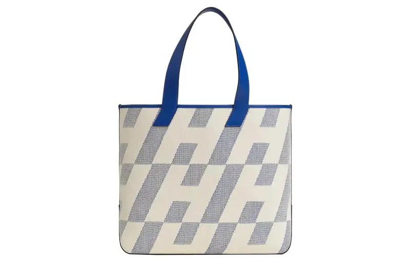 HERMES Cabas Canvas With Swift Leather Tote Bag, Shopping Bag, Shoulder Bag, Crossbody Bag, Handbag Women's