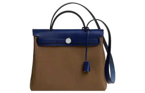 HERMES Herbag Zip Officier Canvas With Hunter Cow Leather Shoulder Bag, Crossbody Bag, Handbag 31 Unisex