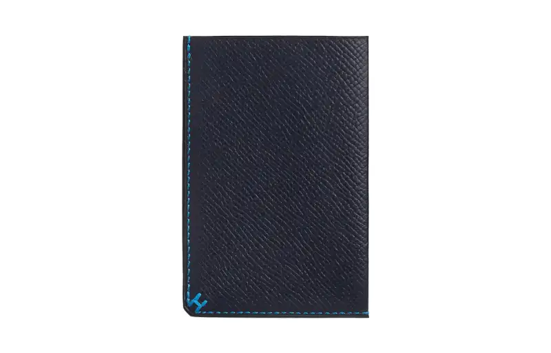 HERMES H Sellier Epsom Calfskin Card Holder Card Holder Regular Men's Dark Blue