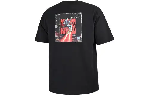 Converse Drop Shoulder Sleeve T Shirt Unisex Black