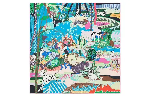 HERMES En Liberte Silk Scarf Women's Multicolor