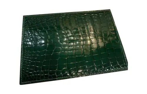 HERMES MC² Euclide Crocodile Leather With Sheepskin Card Holder Card Holder Women's 6Q Vert Emerald Sapphire Green