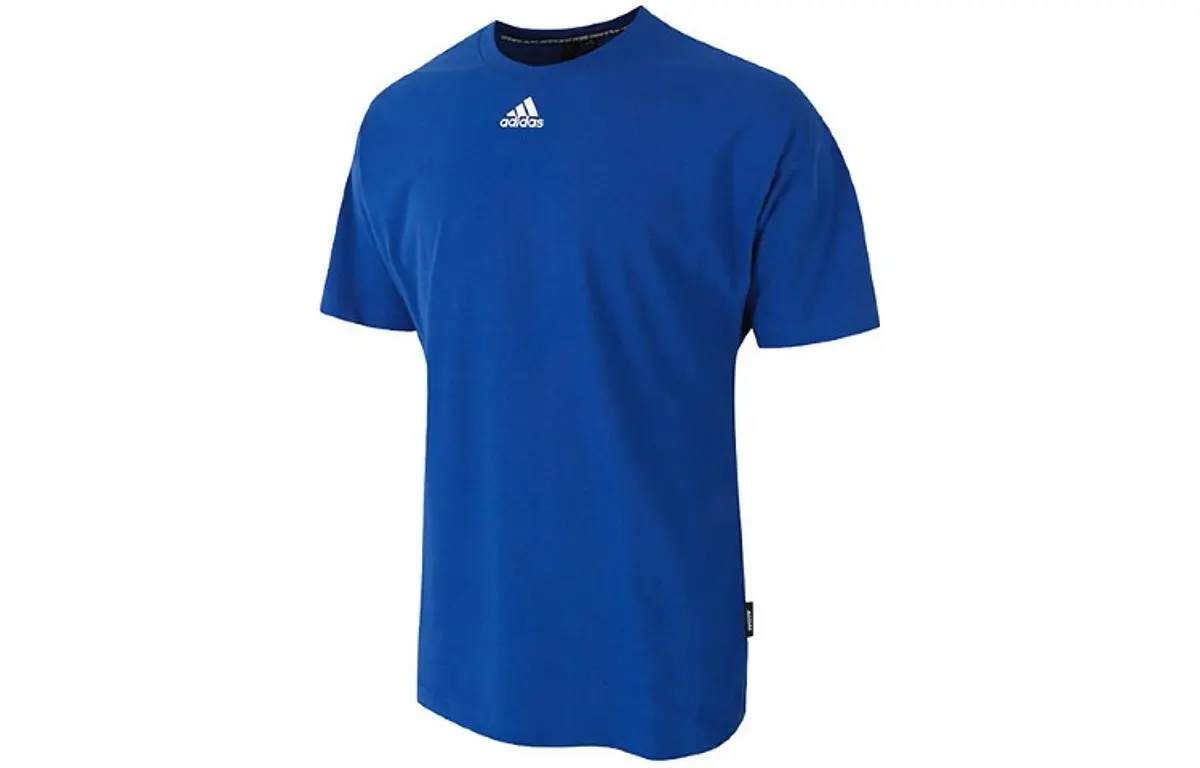 Adidas T-Shirts Men's Blue Crew Neck Moderate Straight Fit