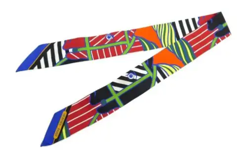HERMES Twilly Silk Scarf Women's Multicolor
