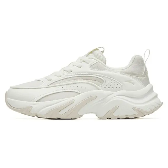 ANTA Casual Shoes Women's Low-Top Mud Sand Gray/Ivory White