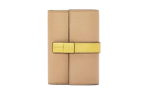 LOEWE Cow Leather Wallet Small Women's Butter/Light Lemon