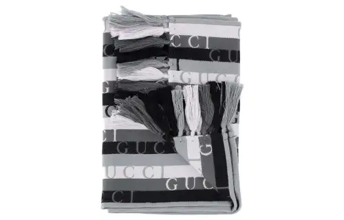 GUCCI Knit Scarves Men's Light Gray
