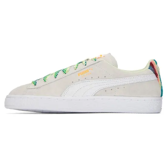 PUMA Suede Skateboarding Shoes Unisex Low-top White/green
