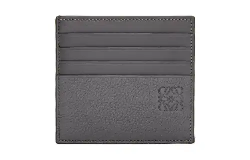 LOEWE Soft Grain Cow Leather Card Holder Men's Coal Gray
