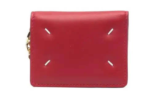 Maison Margiela Soft Calfskin Card Holder Wallet Women's Red