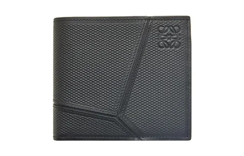 LOEWE Puzzle Textured Cow Leather Wallet Men's Black