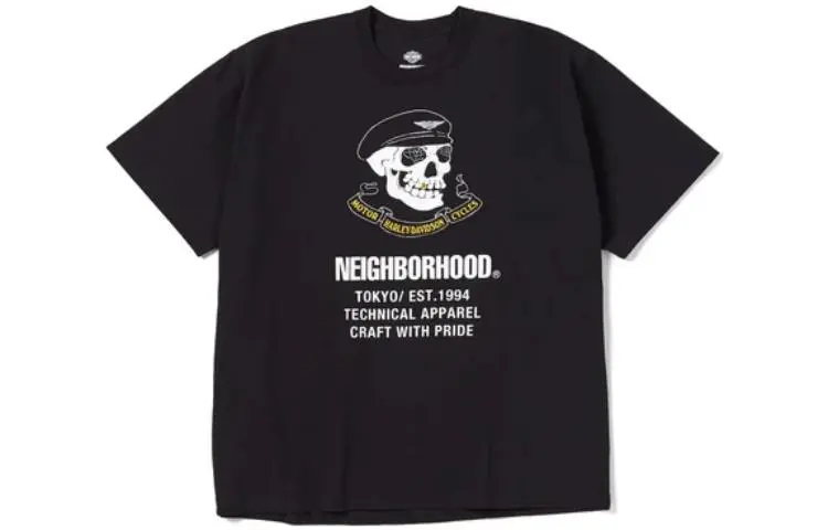 NEIGHBORHOOD X Harley Davidson Cracked Print T Shirt