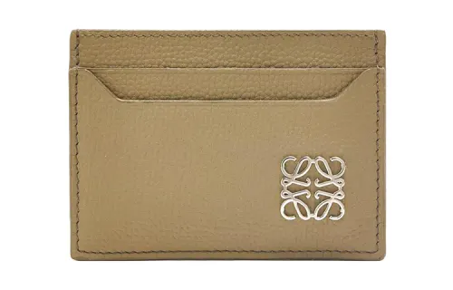 LOEWE Anagram Pebble Texture Cow Leather Card Holder Women's Cynara Scolymus Green