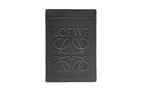 LOEWE Cow Leather Card Holder Men's Black