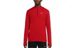 Nike T Shirts Men's Red Stand Collar Moderate Straight Fit