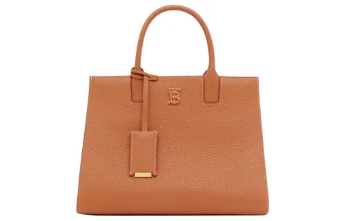 Burberry Brand Logo Leather Frances Bag, Shoulder Bag, Crossbody Bag, Handbag Mini Women's Warm Red Brown