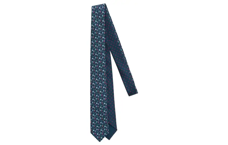 HERMES Ties Men's Ocean/Rouge