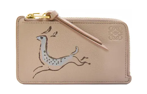 LOEWE Cow Leather Card Holder Women's Sand