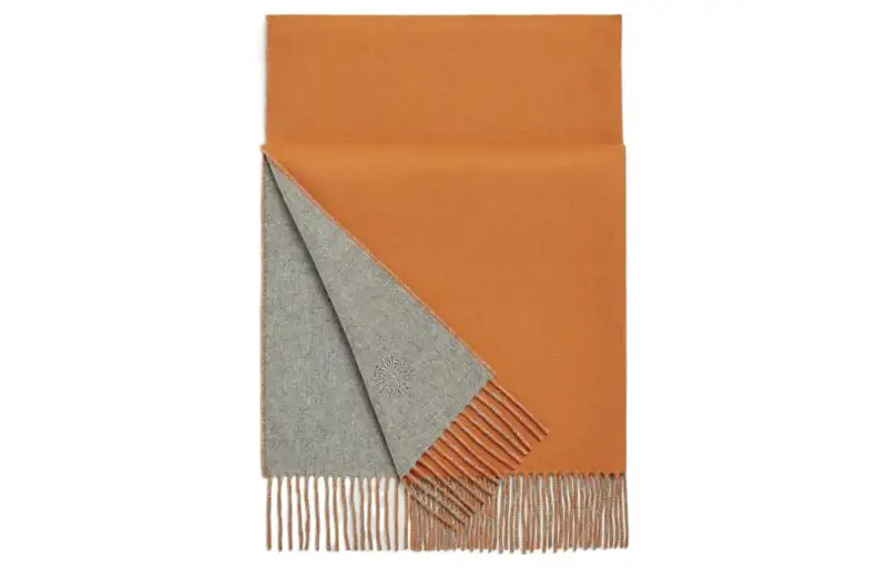 HERMES Knit Scarves Unisex Gray