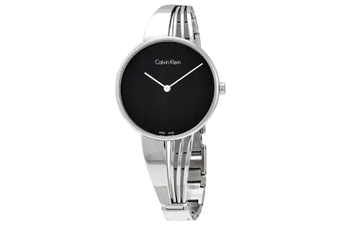 CALVIN KLEIN Wrist Watches Quartz Movement Stainless Steel Strap Black Dial Women's