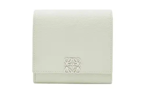 LOEWE Anagram Cow Leather Wallet Small Women's Light Celadon